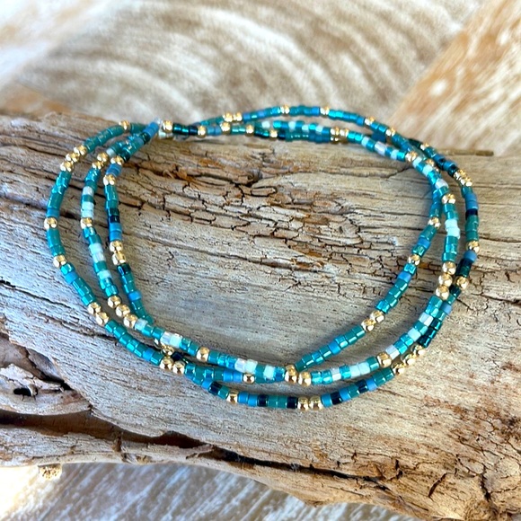 Handmade seed bead Mediterranean bracelet miyuki seed beads + gold filled beads - Picture 3 of 11